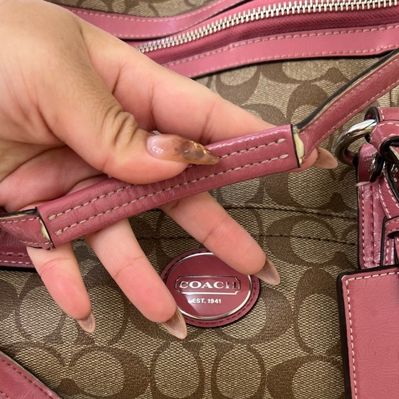 Vintage Coach Duffle travel bag in monogram/pink - Picture 8 of 12
